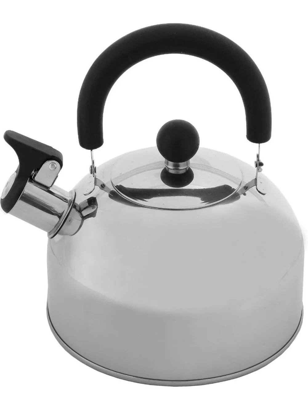 Silver Kitchen Whistling Tea Kettle 2 Quart Stainless Steel Stovetop Teapot